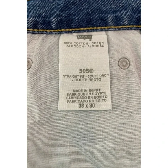 Levi's 505 Straight Fit Jeans Mens Size‎ 38x30 Blue Denim Classic - Picture 4 of 8